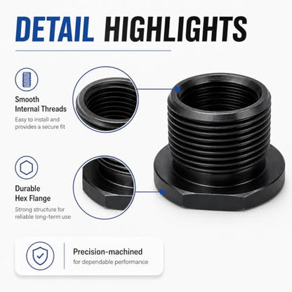 3Pcs 1/2 x 28 to 5/8 x 24 Thread Protector, with Rubber & Steel Washers - color: Black Thread Protector (1/2 x 28 to 5/8x24)