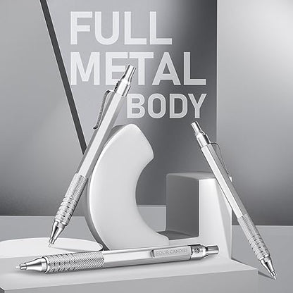 Four Candies Metal Mechanical Pencil Set with Case, 0.5mm, 3PCS, Silver - color: Silver, style: 0.5 MM