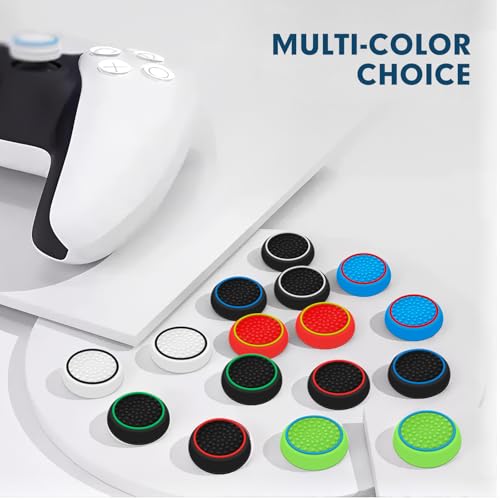 16Pcs Controller Thumb Grips Replacement for ps4/ps5, Silicone Joystick Caps, Anti-Slip Anti-Scratch Thumb Grips Caps Cover Analog Stick for Ps5/Ps4