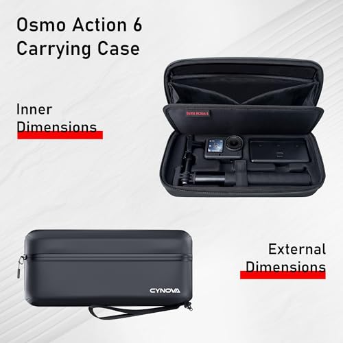 CYNOVA Carrying Case for DJI Osmo Action 6, PU Protective Storage Bag