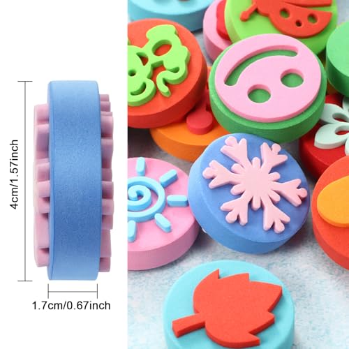 Outus 24 Pcs EVA Paint Stamps for Kids Paint Sponges Stamps for Crafting