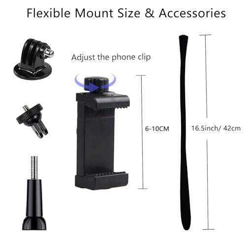 Flexible Camera Mount Compatible with GoPro Action Camera, 16.5Inch (42CM)