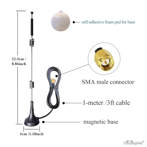 2-Pack Dual Band WiFi 2.4GHz 5GHz 5.8GHz Magnetic SMA Antenna
