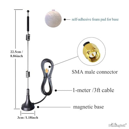 2-Pack Dual Band WiFi 2.4GHz 5GHz 5.8GHz Magnetic SMA Antenna