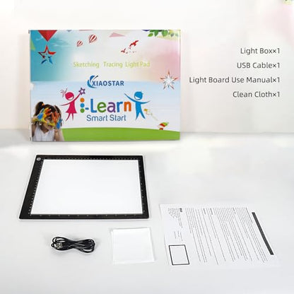 VALUCKY A4 Light Box for Tracing, Ultra-Thin LED Light Board, 3 Level Adjustable Brightness Drawing Light Pad for Artists, Drawing, Animation, Diamond Painting, Calligraphy