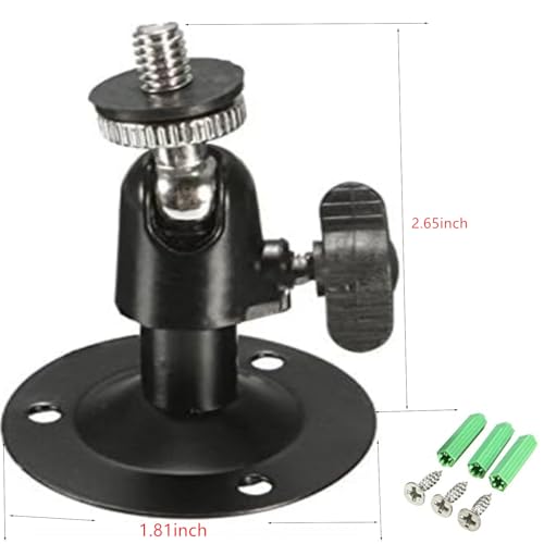 2 Pcs Wall Mount Round Base Flexible Bracket Stand for CCTV Camera Camcorder Universal Adjustment Monitoring Bracket (blackbracket) - size: (300)blackbracket