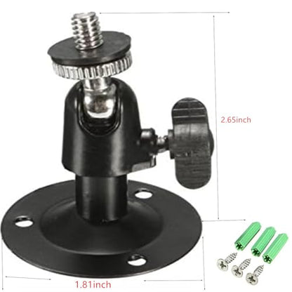 2 Pcs Wall Mount Round Base Flexible Bracket Stand for CCTV Camera Camcorder Universal Adjustment Monitoring Bracket (blackbracket) - size: (300)blackbracket