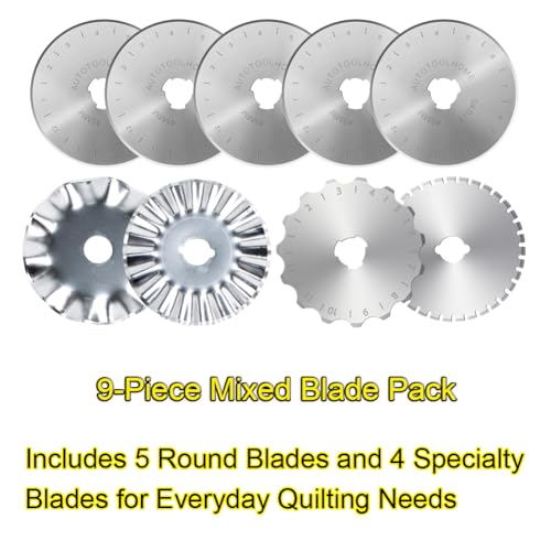 45mm Rotary Cutter for Fabric with 9 Replacement Rotary Blades - color: color04