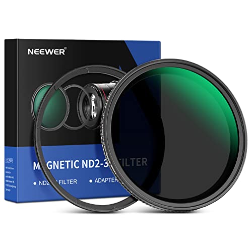 NEEWER 67mm Magnetic Variable ND Filter ND2-ND32(1-5 Stops) with Magnetic Adapter Ring， HD Adjustable Neutral Density Filter with Water Repellent Double Sided 30 Layer Coatings， No X Cross - size: 67mm, style: ND2-ND32 w/Magnetic Adapter Ring