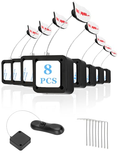 8Pack Remote Control Tether, 6.5 Ft Remote Control Leash, Retractable Safety Lock with Adjustable Lock Strap for TV Remotes, Game Controllers, and Tablets - Perfect for Showrooms - style: 8 pcs