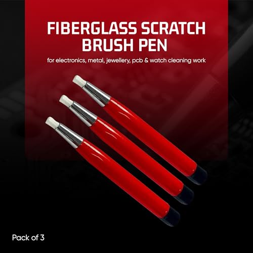 Fiberglass Tip Scratch Brush Pens, Fine Tip, PCB, Metal & Jewelry, 3 Pcs - size: Pack of 3