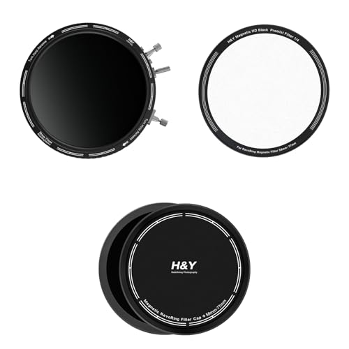 H&Y RevoRing Mark II 58-77mm Portrait Kit VND/CPL Filter, 1/4 Black Mist | Adaptive-Size 58-77mm Variable ND3-1000 & CPL 3-in-1 Lens Filter, Magnetic 1/4 Black Mist & Cap for Cinematic Portrait - color: Cinematic Black Mist Kit, size: 58-77mm