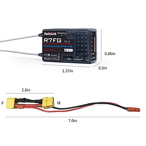 Radiolink RC6GS V3 7CH RC Transmitter and 2 of R7FG Gyro Receivers Combo