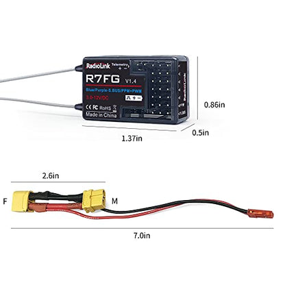 Radiolink RC6GS V3 7CH RC Transmitter and 2 of R7FG Gyro Receivers Combo
