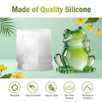 Frog Resin Casting Molds, 3D Funny Animals Candle Silicone Molds - color: Frog Resin Mold