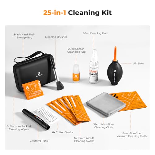K&F CONCEPT 25 in 1 Camera Pro Cleaning Kit, APS-C Lens and Sensor Cleaner - size: 16mm