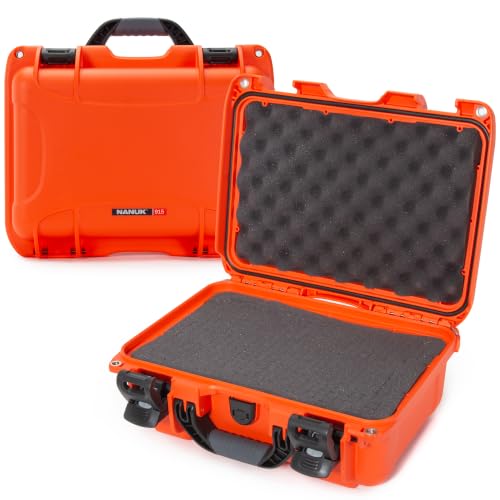 NANUK 915 Hard Case with Cubed Foam – Compact Waterproof Travel Camera Hard Case with Padded Dividers, 13.8” x 9.3” x 6.2” – Dustproof and Impact Resistant, Airline Carry-On Approved – Orange - color: Orange, size: Cubed Foam