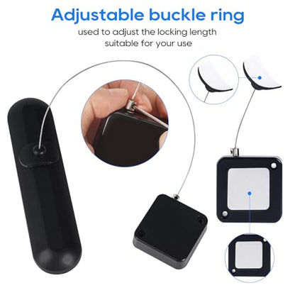 Retractable Remote Control Tether Lock: 6.5 ft Upgraded Pulling Force Security Lanyard Lock with Adjustable Cable Leash Length Clasp for TV Remote Control, Gaming Controller, Tablets Showroom (2 PCS) - style: 2 PCS