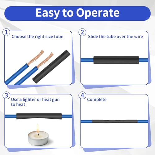420 pcs Heat Shrink Tubing Kit, 3:1 Ratio Adhesive Lined, 7 Sizes