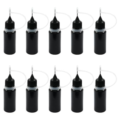 Piutouyar 10ml Black Precision Tip Applicator Bottle, 10 Pcs - size: 10ml