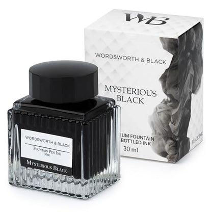 Wordsworth & Black Fountain Pen Ink Bottle, 30ml, Black, Smooth - color: Black