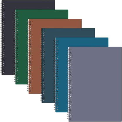 Fuutreo 6 Pack Spiral Notebook 10.5x7.45 Notebook,Retro Color,Business - color: Retro Color