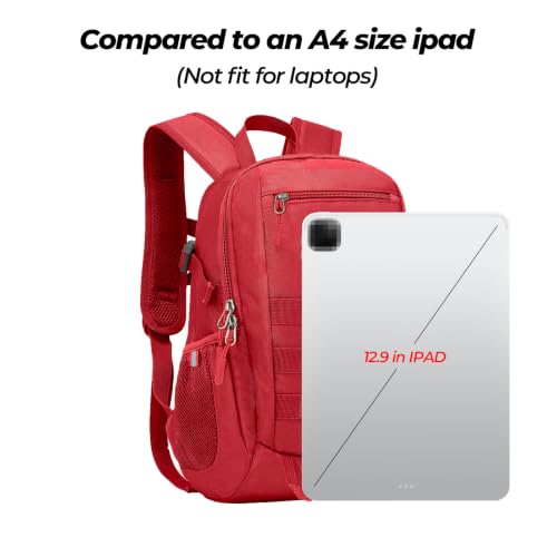 ArcEnCiel 10L/20L Mini X-Small Tactical Backpack MOLLE Daypack Gear Pack Camping Bag with Patch - color: Red, size: 10L