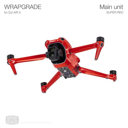 WRAPGRADE Skin Stickers Compatible with DJI Air 3 | Full Wrap (Super RED) - color: Super Red