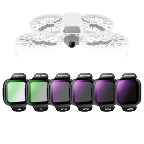 NEEWER ND Filter Set Compatible with DJI Flip/Lito X1 Drone, ND16 ND32 ND64 ND256 CPL UV Snap On Multicoated HD Neutral Density Circular Polarizing Lens Filter Accessories Kit, FL-N46 - size: Flip, style: 6 Pack ND+UV+CPL