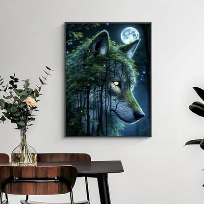 Yezavesu Wolf Diamond Art Kits for Adults Beginners 12x16 Inch - color: YDP0207