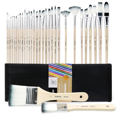 Artecho Gesso 64oz / 1.89L & 32 PCS Paint Brushes for Acrylic Painting