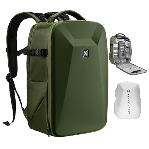 K&F CONCEPT Camera Backpack,Hardshell Photography DSLR Camera Bag - color: Green