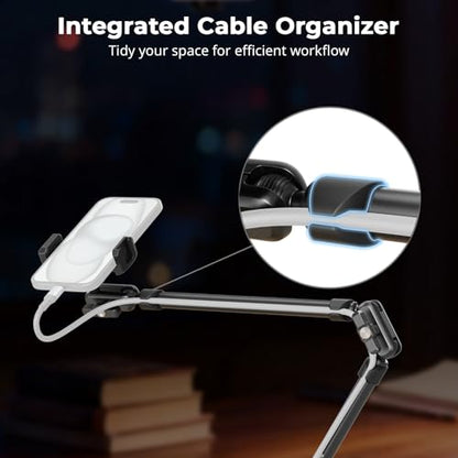SMALLRIG 26" Magic Arm with Super Clamp, Overhead Phone Mount w/Cable Clip - style: Double Ball Joints with Cable Clip