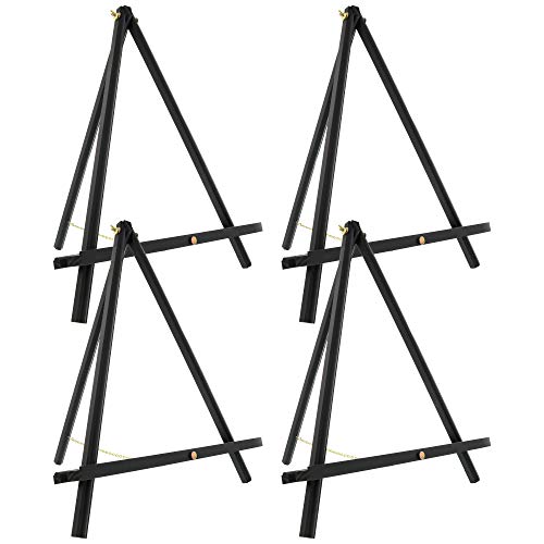 U.S. Art Supply 16" Black Wood Tabletop Easel (4 Pack) - Adjustable - color: Black, size: 16 inch