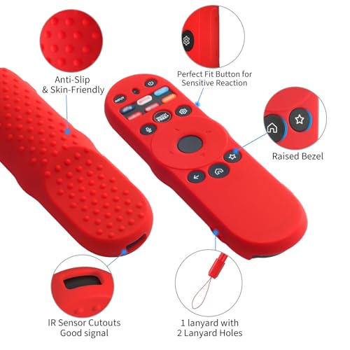 Cover for Vizio Smart TV Remote XRT270 2023, Silicone Protector Case Replacement for Vizio Remote Control XRT270, Shockproof (Red) - color: Red