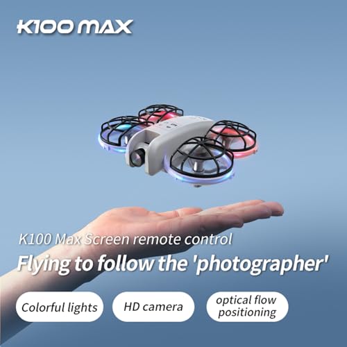 K100 Mini Drone, Screen Controller, 2 Batteries, Suitable for Beginner. - color: 2 batteries - Black