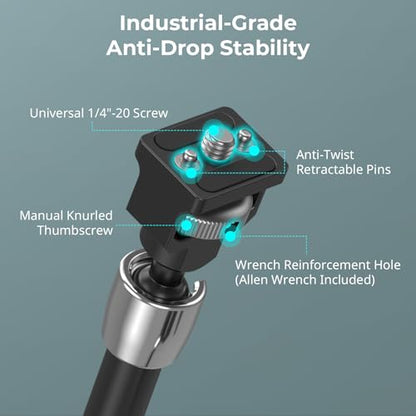 SMALLRIG 12.9 Inches Magic Arm Clamp, with 1/4 Screw & Anti-Deflection Pin