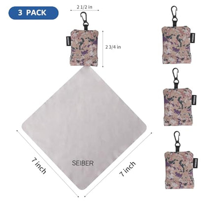 SEIBER Microfiber Cleaning Cloth for Eyeglass with Pouch, 3PCS, Camo Desert - color: Camo Desert-(3pack)