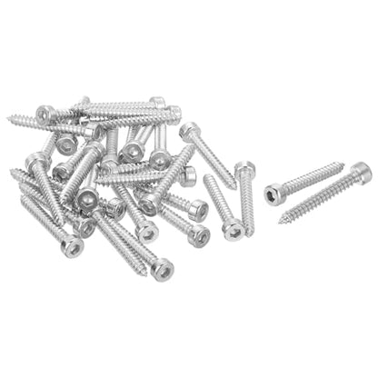 uxcell M4 Hex Socket Head Cap Self-Tapping Screw, 100Pcs M4x30mm 304 Stainless Steel, Hexagon Socket Head Tapping Screws, Hex Drive, Self Tapping Point - Silver - size: M4x30mm