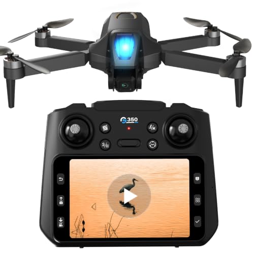 Drone with 1080P Camera 4.5″LCD Screen Remote, FPV RC Drones for Adults - color: Dark Black