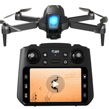 Drone with 1080P Camera 4.5″LCD Screen Remote, FPV RC Drones for Adults - color: Dark Black