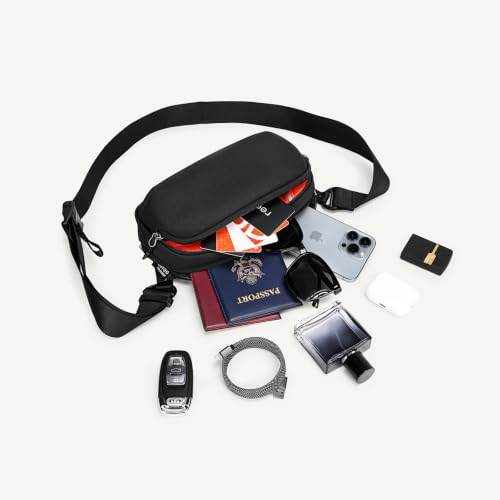 reeyee 3L Commuter Sling Bag for Men, 840D Cordura, Quick Release, Black - size: A7-Quick-release model-3L