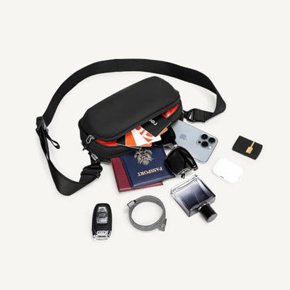 reeyee 3L Commuter Sling Bag for Men, 840D Cordura, Quick Release, Black - size: A7-Quick-release model-3L