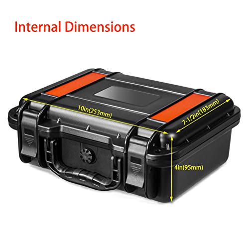 11in Waterproof Hard Case with DIY Customizable Foam Insert (10 x 7 x 3.5in Interior) - color: Black-11in