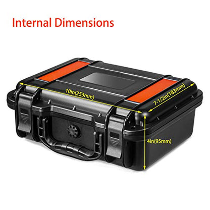 11in Waterproof Hard Case with DIY Customizable Foam Insert (10 x 7 x 3.5in Interior) - color: Black-11in