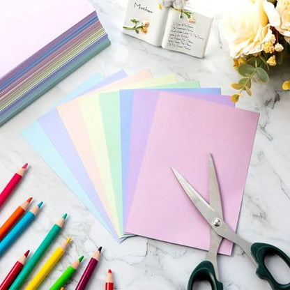 Geyoga 200 Sheets Colored Cardstock Paper,Pastel,4 x 6 Inch - color: Pastel