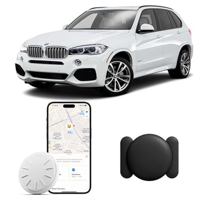 GPS Tracker for Vehicles, 1PCS Real Time Tracker Device for Vehicles, Work with Find My (iOS Only), MINI Magnetic Car Tracker Device Hidden, Waterproof Car Tracker, No Monthly Fee GPS Tracker - color: Black