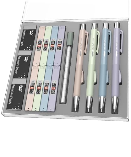Mr. Pen- Pastel Mechanical Pencil Set with Lead Refills & Erasers, 4 Pack