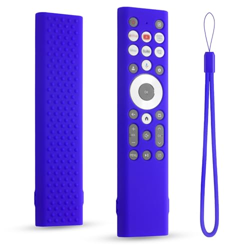 Silicone Cover for Hisense TV Remote Control ERF6A80, Protective Case Compatible with U7 U8 U9 Series Smart 4k Tv Remote, Shockproof with Lanyard(Blue) - color: Blue