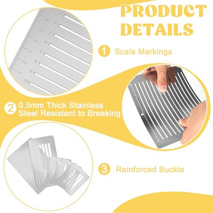 5 Pcs Metal Straight Line Stencil Templates Lettering Aid Template for Journaling Lettering & Writing Envelope Addressing Guide Ruler Set with Multiple Sizes Spacing Lines and Storage Pouch